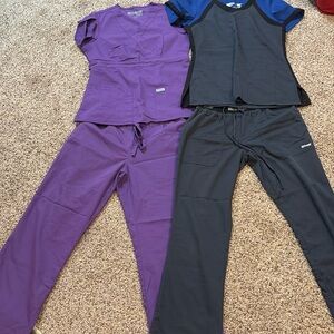 Bundle of Grey’s anatomy, scrubs, black blue, and gray are almost brand new.